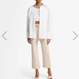 7 for All Mankind Cropped Alexa - Crème With Carpenter Details - Size 25